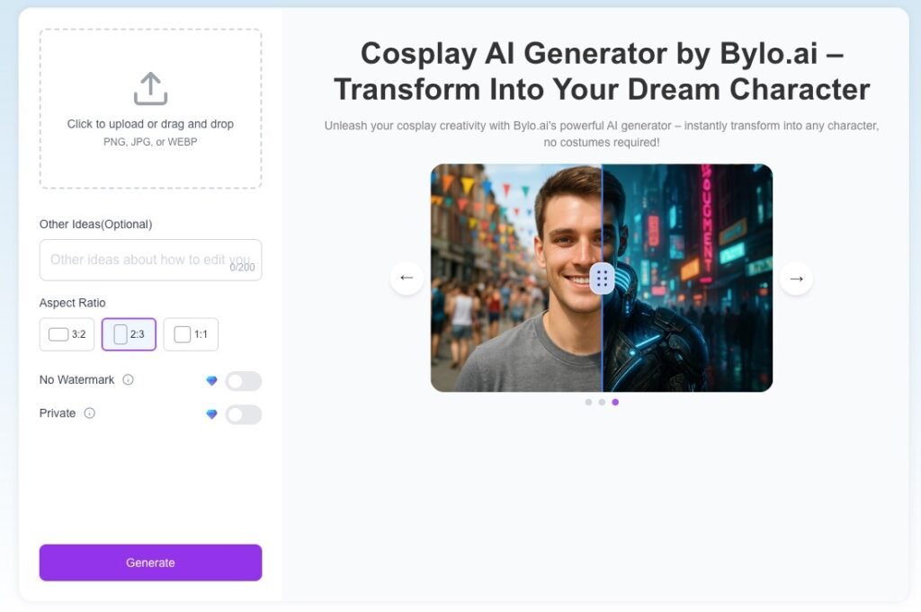 ByloAI Cosplay AI Generator