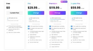 DreamFace AI Cosplay Generator Pricing